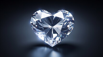 Fototapeta premium Sparkling Elegance: Mesmerizing Heart Diamond Shimmers with Love and Luxury