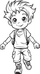 full length character pose sheet coloring page