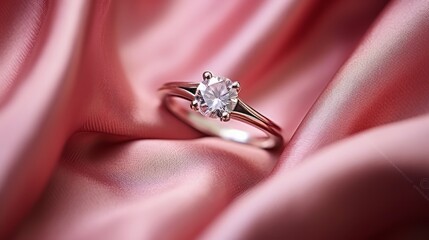 Enchanting Elegance: Sparkling Diamond Ring on Luxurious Velvet, a Captivating Symbol of Love and Romance