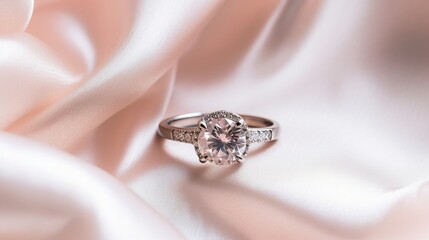 Enchanting Elegance: Sparkling Diamond Ring on Luxurious Velvet, a Captivating Symbol of Love and Romance
