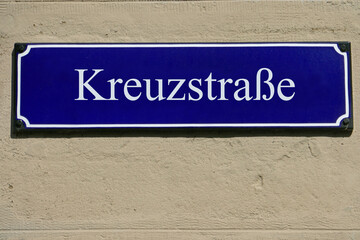 Emailleschild Kreuzstraße