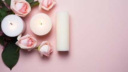 Ethereal Elegance: A Captivating Top View of a Blank Paper Rose, Illuminated by Cinematic Candlelight and Enveloped in a Dreamy Atmosphere