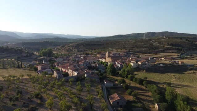 Aerial video drone of Las Parras de Castellote