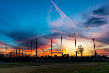 Sunset at the driving range