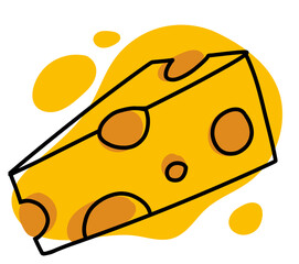 Vector Cheese Cartoon Illustration