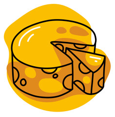 Vector Cheese Cartoon Illustration