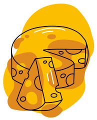 Vector a Cheese Cartoon Illustration