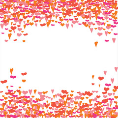 Vector edging, ribbon, border from hearts. Hand-drawn romantic pattern. Valentine's Day. Banner template. Vector illustration.