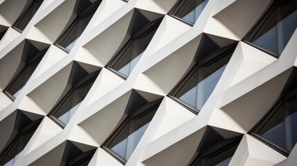 Symphony of Shapes: Captivating Geometric Patterns on a Modern Highrise - Unveiling the Intricacies of Architectural Design