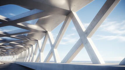 Skyward Symphony: A Captivating Closeup of Contemporary Bridge's Textured Structural Elements...