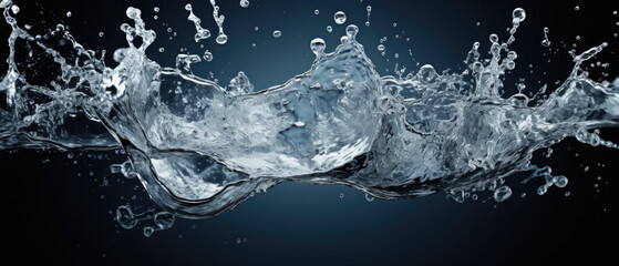 Bubbles under water with dark blue background