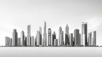 Obraz premium Dynamic Symphony: A Mesmerizing Tapestry of Skyscrapers Unveiling a Vibrant Urban Melody