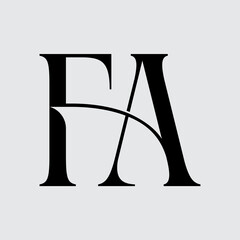 Initial Letter FA Logo Design Creative Elegant Style