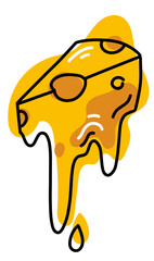Vector a Melted Cheese Cartoon Illustration
