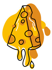 A Single Icon Vector Melted Cheese Cartoon Illustration