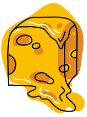Vector Melted a Cheese Cartoon Illustration
