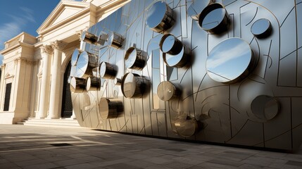 Timeless Fusion: Modern Art Installation Unveils the Harmonious Dance of Past and Present in Front...