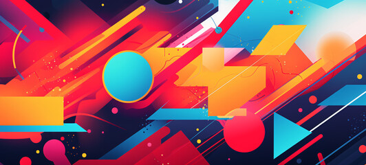 Abstract graphic 3d shapes. Color abstract background