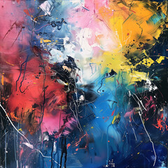 Vibrant chaos : An abstract symphony of colors