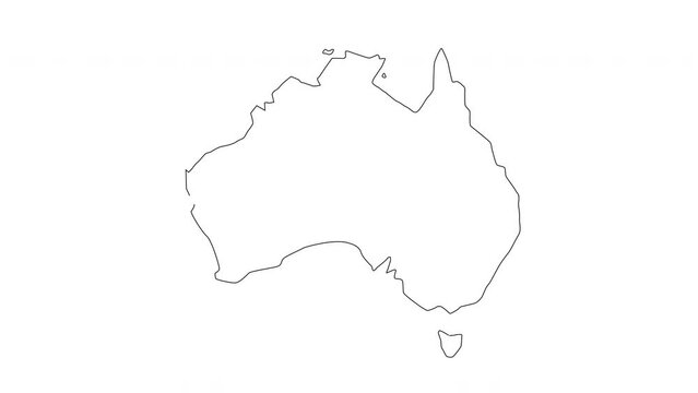 Animated sketch of Australian map icon