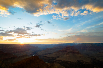 The Grand Canyon Lit By The Setting Sun