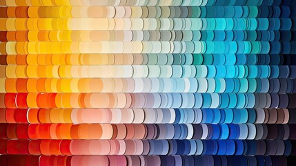 Color palette, swatches of different colors with brush and roller, paint sample catalog guide - Powered by Adobe