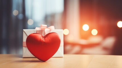 Love Unwrapped: Heartwarming Surprises Await in this Giftbox on Table - Powered by Adobe