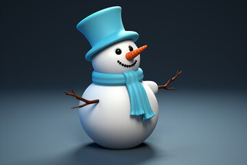 Blue Snowman 3d Element