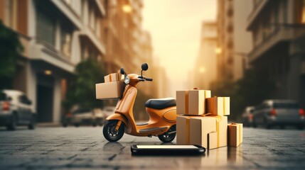 Fast Shipping Unleashed: A Futuristic Delivery Scooter Emerges from the Digital Realm, Paving the...