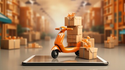 Fast Shipping Unleashed: A Futuristic Delivery Scooter Emerges from the Digital Realm, Paving the Way for Seamless Urban Deliveries