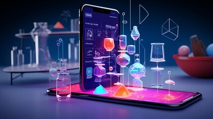 Fototapeta premium Unleash the Curiosity Within: Explore the Wonders of Science with Our Cutting-Edge Smartphone App