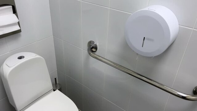 Public inclusive toilet in a clinic or hospital for people with disabilities