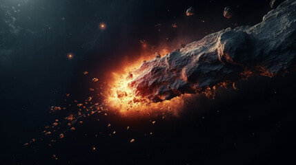 illustration of a comet theme design in outer space