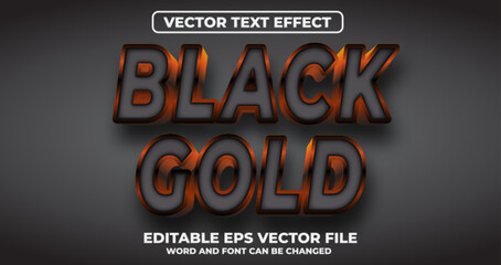 Obraz premium Black gold vector text effect