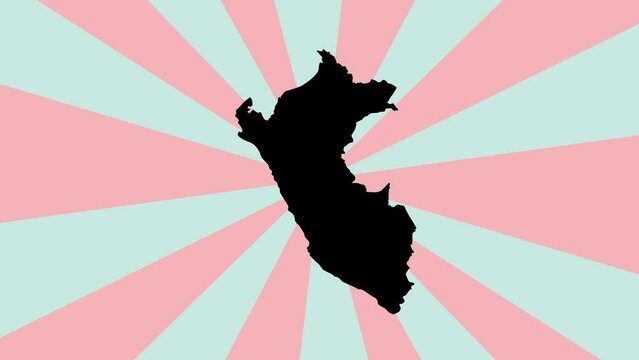 Animated Peru map icon with rotating background