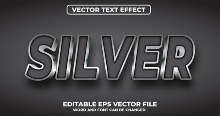 Silver vector text effect