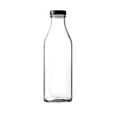 empty glass bottle isolated on transparent background