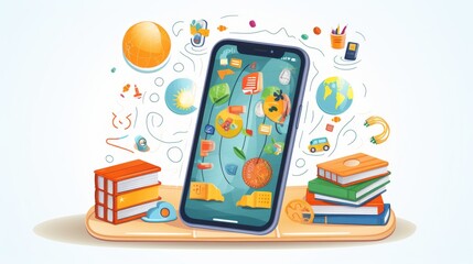 Enchanting Education: Captivating Kids' Learning App on Vibrant Smartphone Screen - Unlocking the Joy of Knowledge
