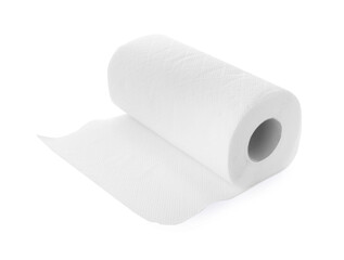 One roll of paper towels isolated on white