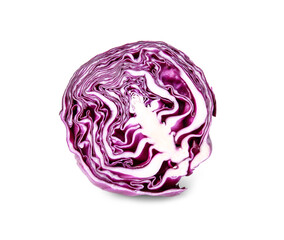 Obraz premium Half of fresh red cabbage isolated on white