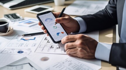 Cutting-Edge UXUI Designer Masterfully Crafts Mobile App Interface on Multiple Devices: A Visual Symphony of Wireframes and Design Elements