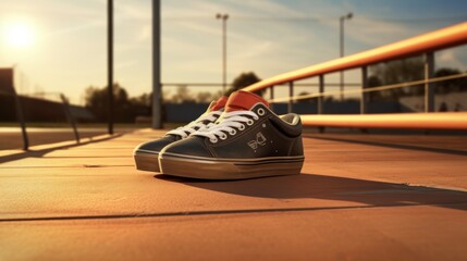 Adrenaline Rush: Sneakers on the Brink of Skateboarding Adventure - Powered by Adobe
