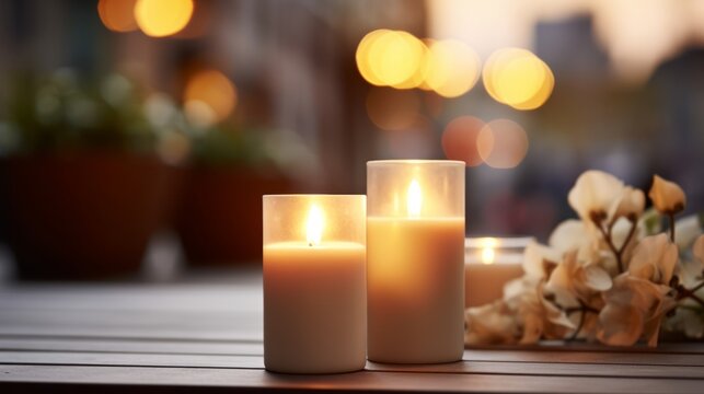 Enchanting Ambiance: Captivating Candlelit Dinner with Dreamy Bokeh Lights