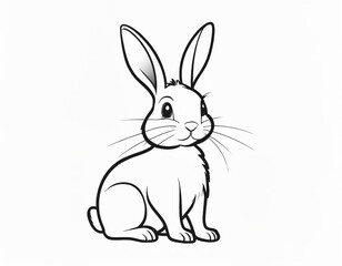 cute bunny. cartoon coloring book pages