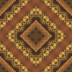 Abstract background with seamless texture, basic color brown combined with gold, can be used for batik or others
