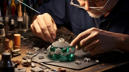 Artisan's Touch: Exquisite Custom Jewelry Creation with Precious Gems and Metals - A Masterpiece in the Making