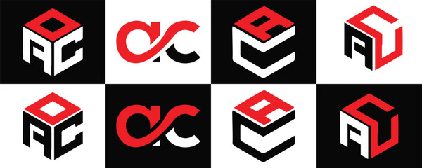 AC logo. A C design. White AC letter. AC, A C letter logo design. Initial letter AC  linked circle uppercase monogram logo. A C letter logo vector design. AC letter logo design five style.
