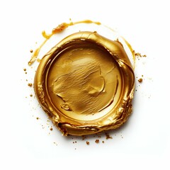 Vintage Gold Wax Seal Stamp on White Background. Generative ai - obrazy, fototapety, plakaty