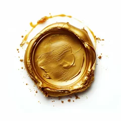 Foto op Canvas Vintage Gold Wax Seal Stamp on White Background. Generative ai © Scrudje