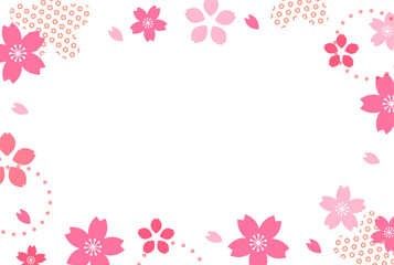 桜モチーフの和風背景素材、春カラーのデザインテンプレート